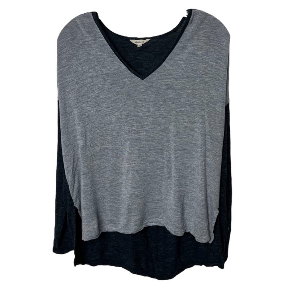 Madewell V neck Navy/Gray T-Shirt Size Large